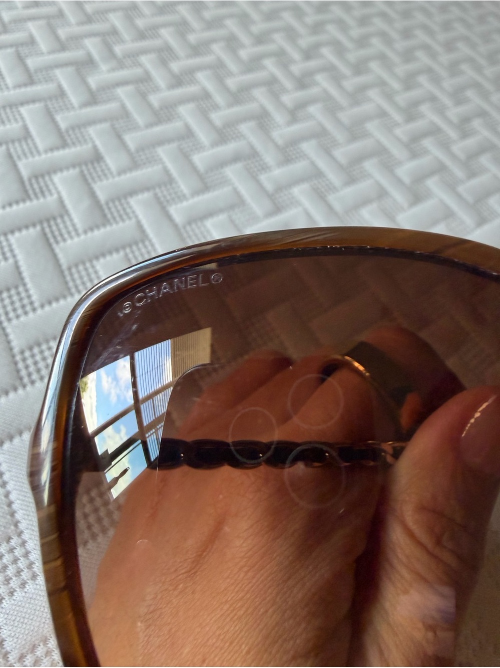 CHANEL Brown Gradient Oversized Women's Sunglasses - Picture 6 of 8